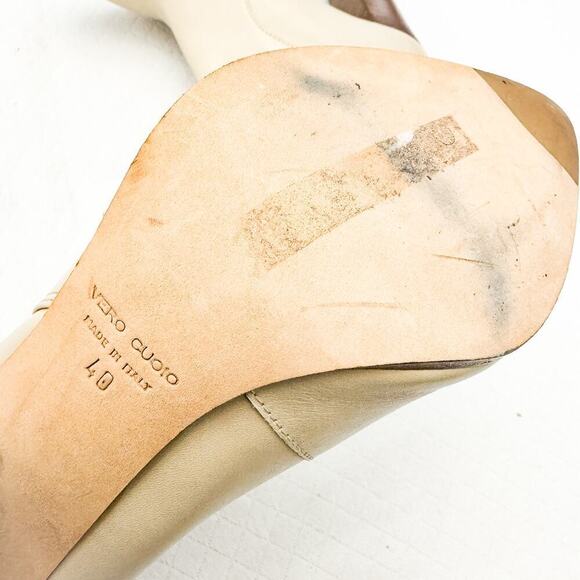 Club Monaco Leather Jorga High Heel Double Belted Boots Almond Size 40 Italy - Picture 4 of 5